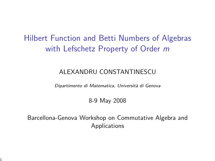 hilbert function and betti numbers of algebras with