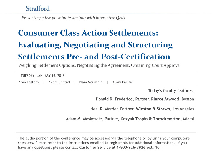 settlements pre and post certification