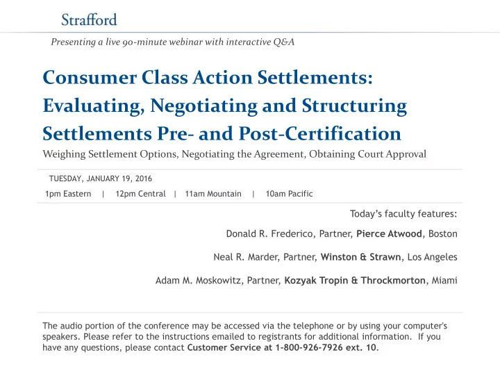 settlements pre and post certification
