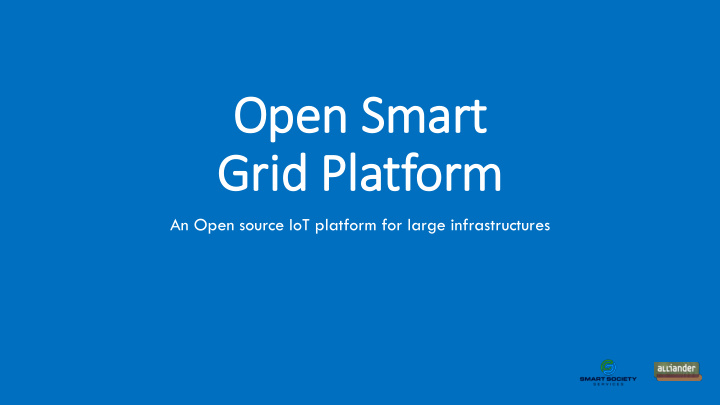 open smart grid id pla latform