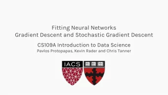 Fitting Neural Networks  Gradient Descent and Stochastic Gradient Descent  CS109A Introduction to
