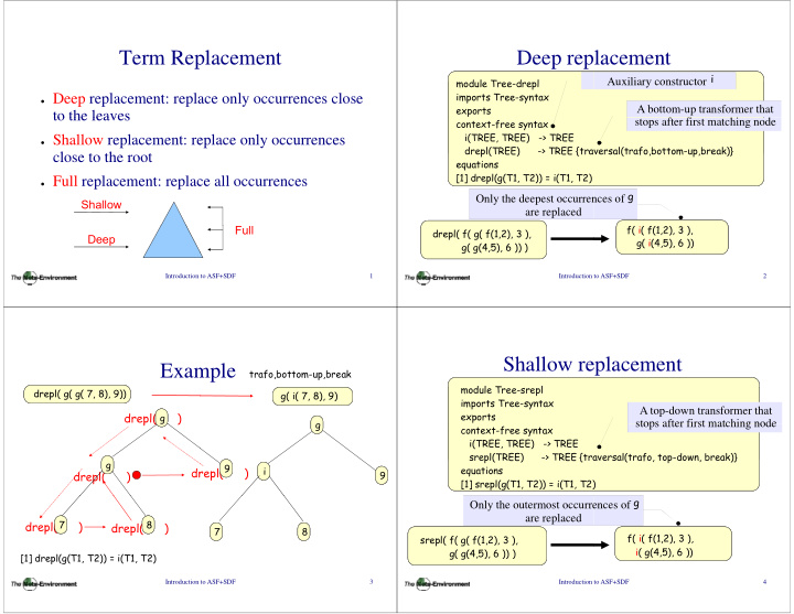 term rep placement deep rep lacement