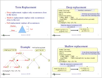 Term Rep  placement  Deep rep  lacement Auxiliary constructor i Auxiliary constructor i  module