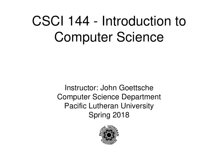 csci 144 introduction to