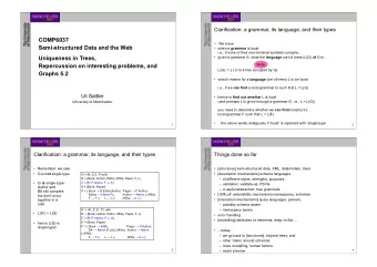 COMP6037   We know  Semi-structured Data and the Web  when a grammar is local:  i.e., if none
