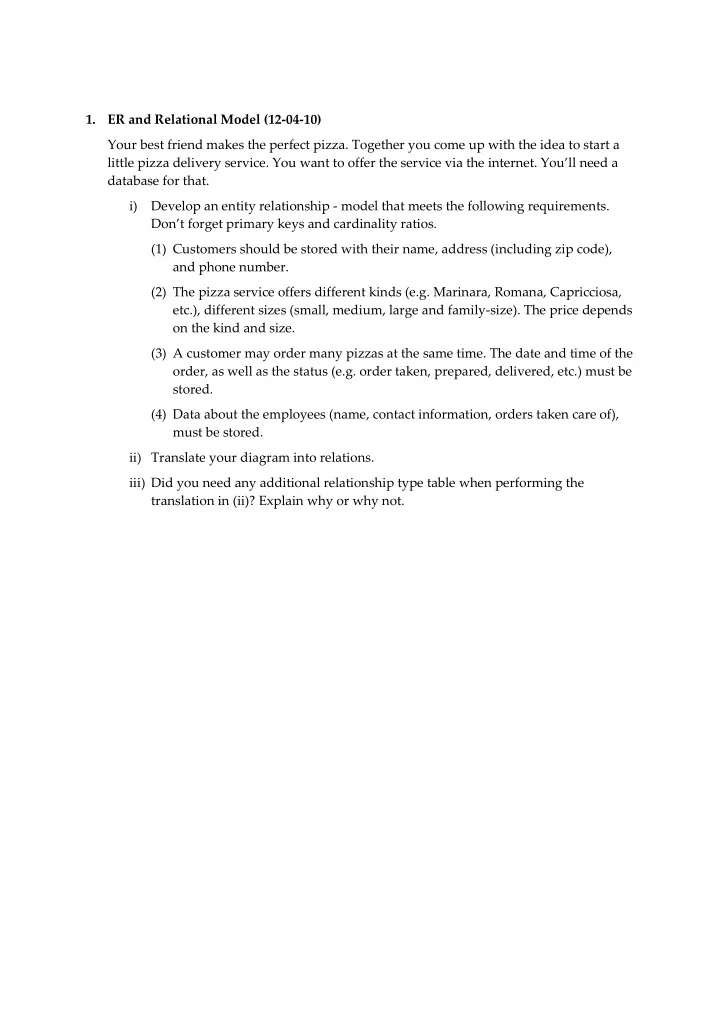 1 er and relational model 12 04 10 your best friend makes