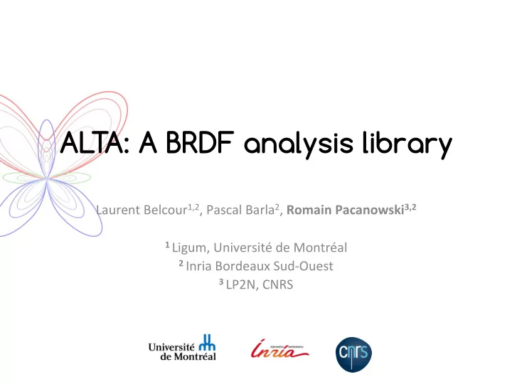 al t a a brdf analysis library