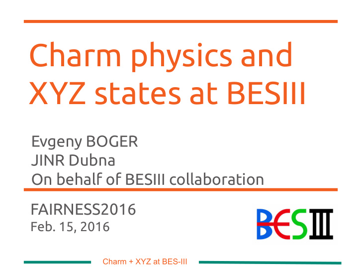 charm physics and xyz states at besiii