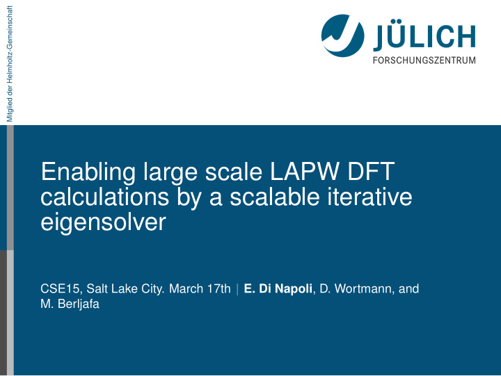 enabling large scale lapw dft calculations by a scalable