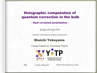 Holographic computation of  quantum correction in the bulk  - Dual covariant perturbation -  29 May