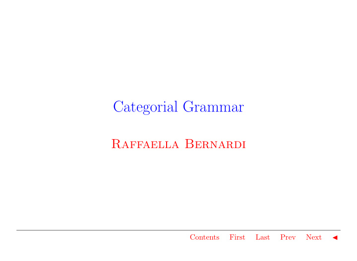 categorial grammar
