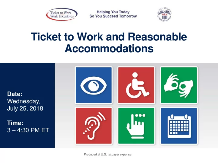 ticket to work and reasonable accommodations