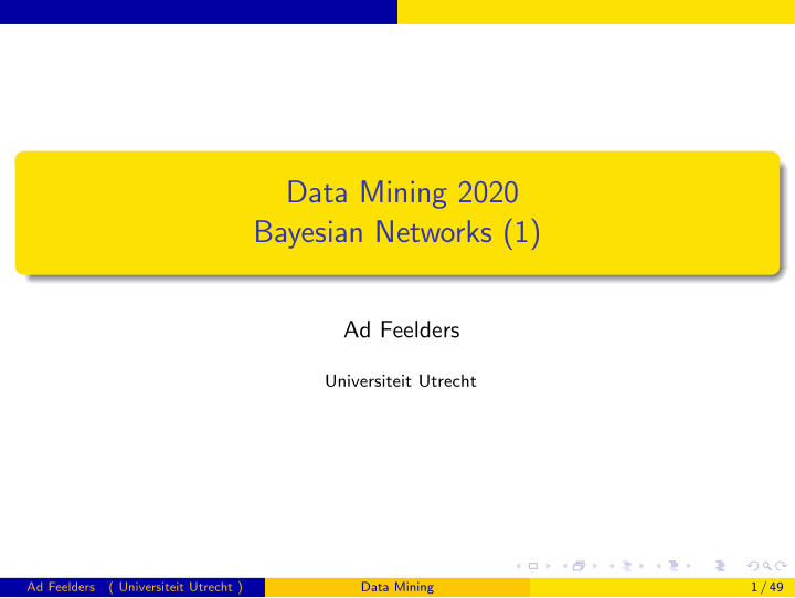 data mining 2020 bayesian networks 1