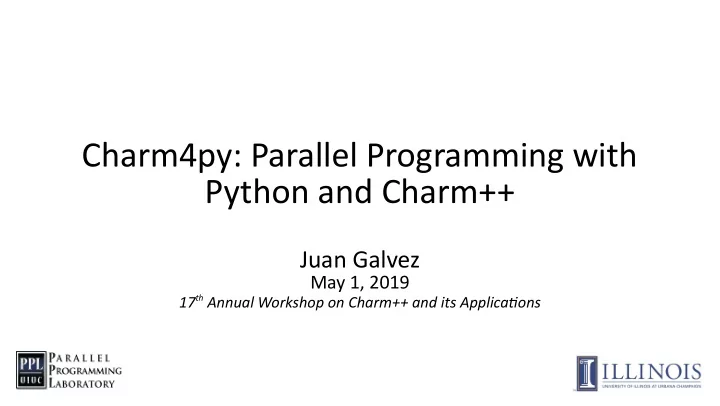 charm4py parallel programming with python and charm