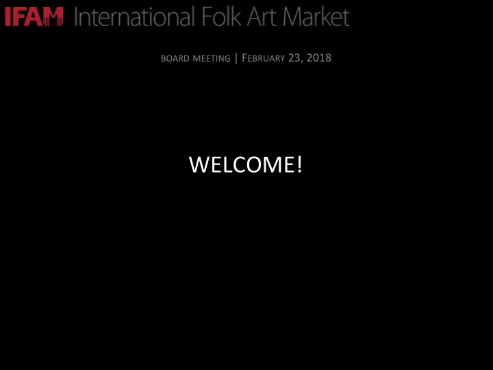 welcome