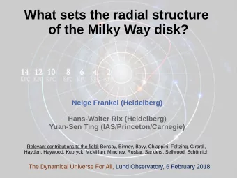 What sets the radial structure  of the Milky Way disk?  Neige Frankel (Heidelberg)  Hans-Walter Rix