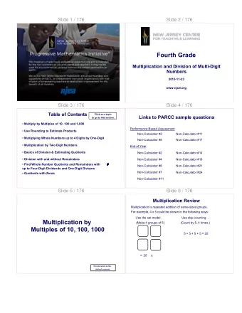 Fourth Grade  Multiplication and Division of Multi-Digit  Numbers  2015-11-23  www.njctl.org  Slide