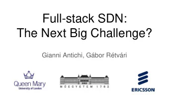 The Next Big Challenge?  Gianni Antichi, Gbor Rtvri  Disclaimer    This is a