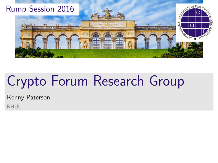 crypto forum research group