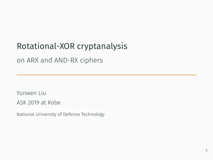rotational xor cryptanalysis