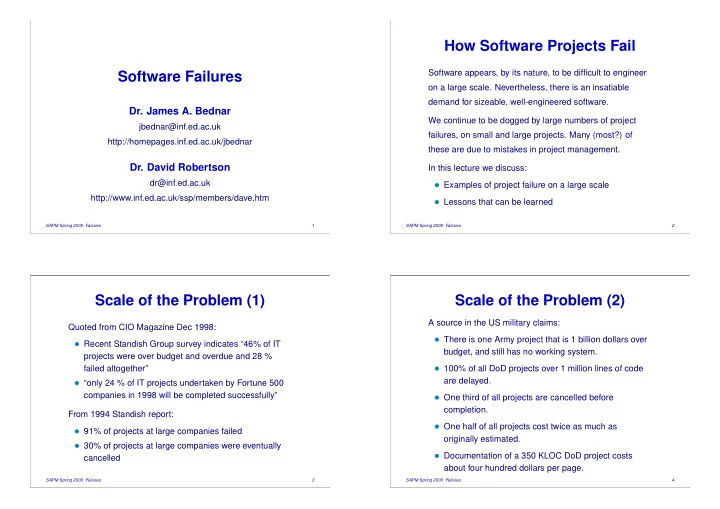 how software projects fail software failures