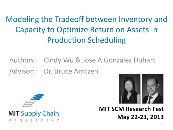 modeling the tradeoff between inventory and