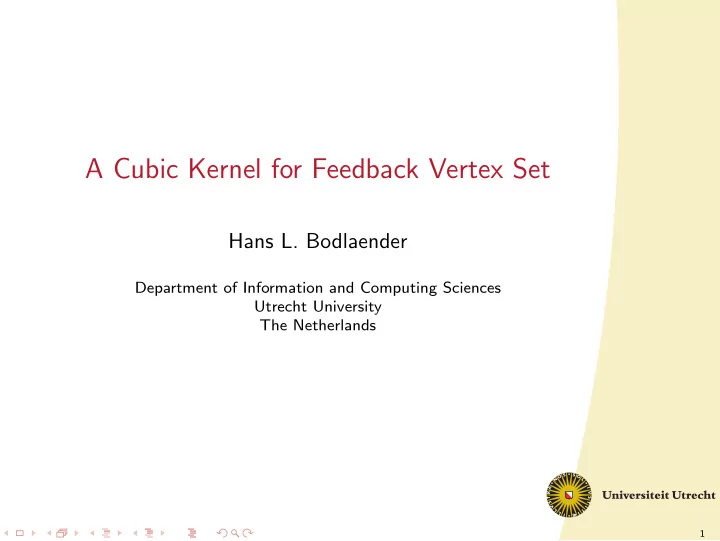 a cubic kernel for feedback vertex set