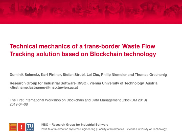 technical mechanics of a trans border waste flow tracking