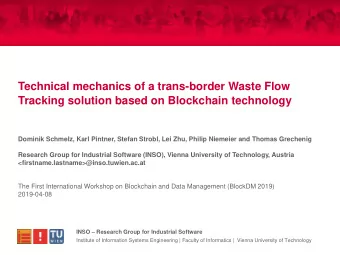 Technical mechanics of a trans-border Waste Flow  Tracking solution based on Blockchain technology