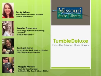 TumbleDeluxe  From the Missouri State Library  Rachael Grime  Young Adult &amp; Adult Services