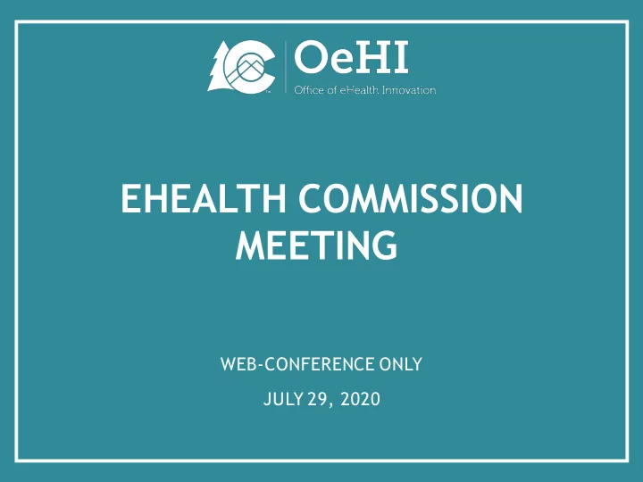 ehealth commission meeting