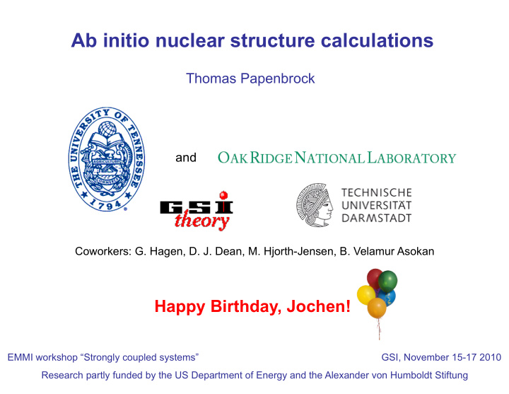 ab initio nuclear structure calculations