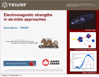 Electromagnetic strengths  in ab-initio approaches  Sonia Bacca  | TRIUMF  Nuclear Halo