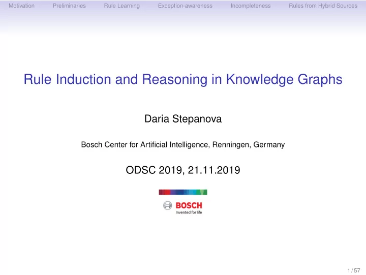 rule induction and reasoning in knowledge graphs