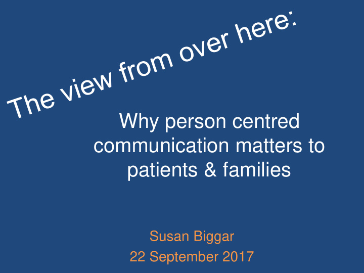 why person centred communication matters to patients