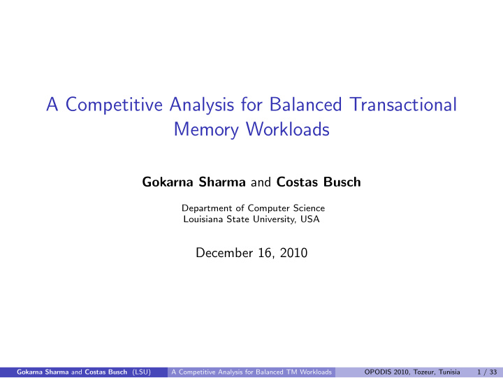 a competitive analysis for balanced transactional memory