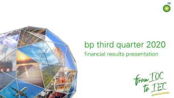 bp third quarter 2020  financial results presentation  Craig Marshall  SVP investor relations