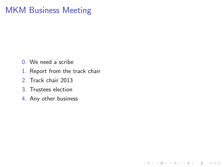 mkm business meeting