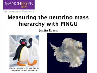 Measuring the neutrino mass hierarchy with PINGU Justin Evans  11th May 2012  Oscillation