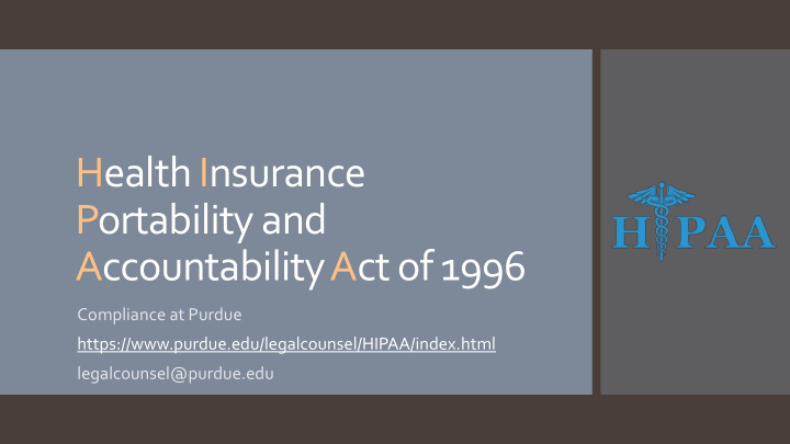 health insurance portability and accountability act of