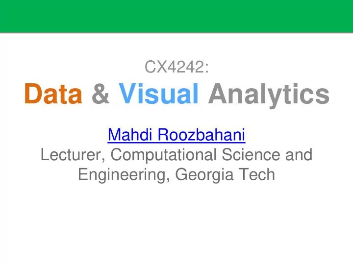 data visual analytics