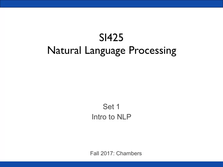 si425 natural language processing