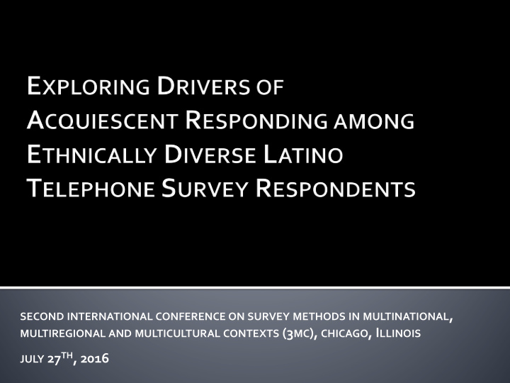 second international conference on survey methods in