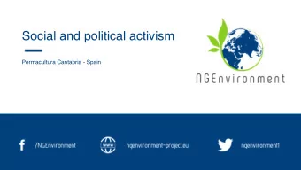 Social and political activism  Permacultura Cantabria - Spain Governments should take the necessary