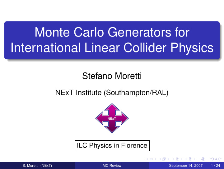monte carlo generators for international linear collider