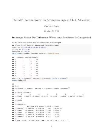 Stat 5421 Lecture Notes: To Accompany Agresti Ch 4, Addendum  Charles J. Geyer  October 21, 2020