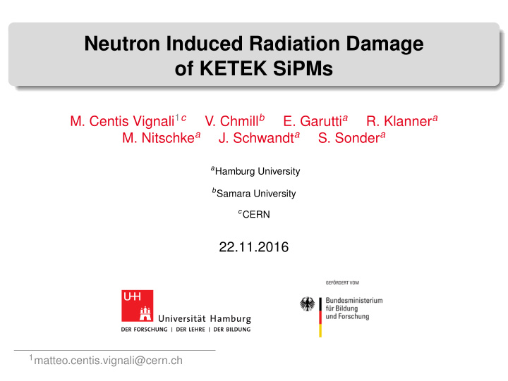 neutron induced radiation damage of ketek sipms