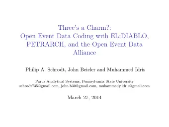 Threes a Charm?:  Open Event Data Coding with EL:DIABLO,  PETRARCH, and the Open Event Data