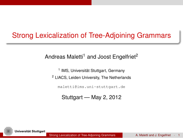 strong lexicalization of tree adjoining grammars