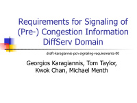 requirements for signaling of pre congestion information